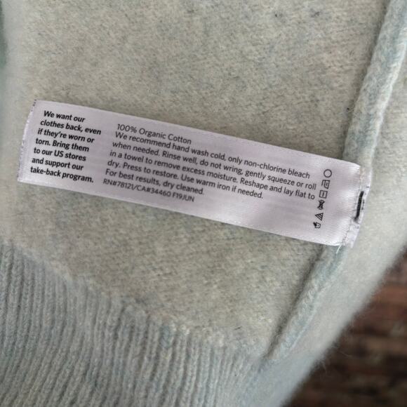 Eileen Fisher Open Front Cardigan Sweater S SP PS Blue Fuzzy Cozy Minimalist - Picture 2 of 4